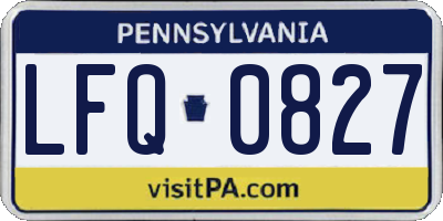 PA license plate LFQ0827