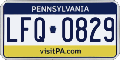 PA license plate LFQ0829
