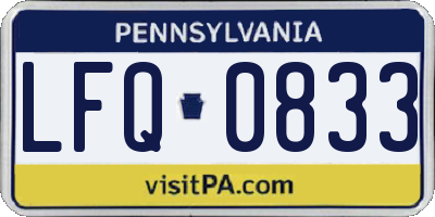 PA license plate LFQ0833