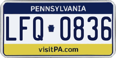 PA license plate LFQ0836
