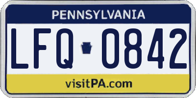 PA license plate LFQ0842