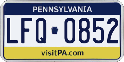 PA license plate LFQ0852