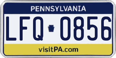 PA license plate LFQ0856