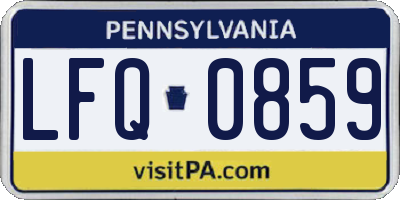 PA license plate LFQ0859