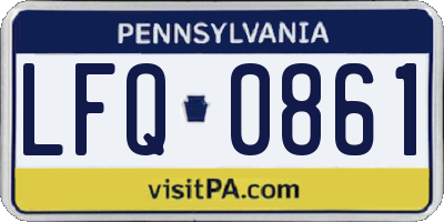 PA license plate LFQ0861