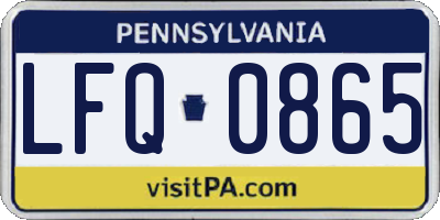 PA license plate LFQ0865