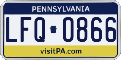 PA license plate LFQ0866