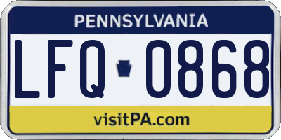 PA license plate LFQ0868