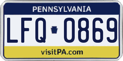 PA license plate LFQ0869