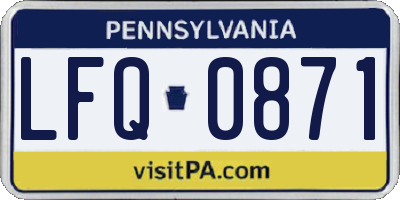 PA license plate LFQ0871