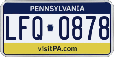 PA license plate LFQ0878