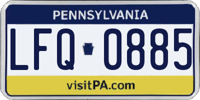 PA license plate LFQ0885