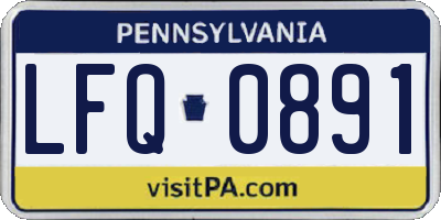 PA license plate LFQ0891
