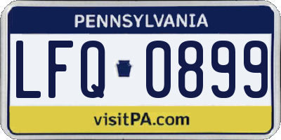 PA license plate LFQ0899