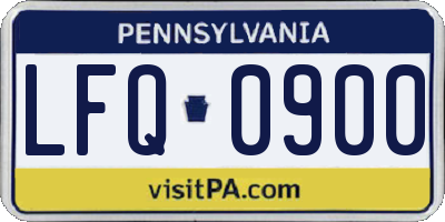 PA license plate LFQ0900