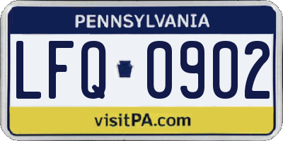 PA license plate LFQ0902