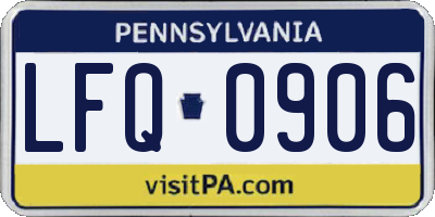 PA license plate LFQ0906