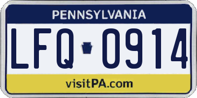 PA license plate LFQ0914