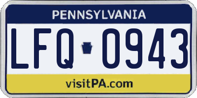 PA license plate LFQ0943