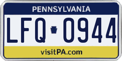 PA license plate LFQ0944