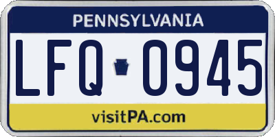 PA license plate LFQ0945