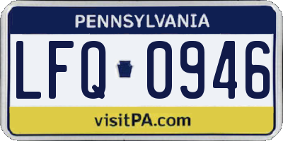 PA license plate LFQ0946