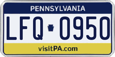 PA license plate LFQ0950