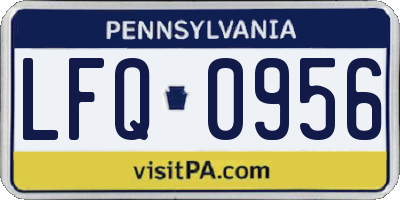 PA license plate LFQ0956