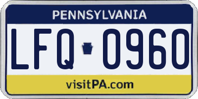 PA license plate LFQ0960