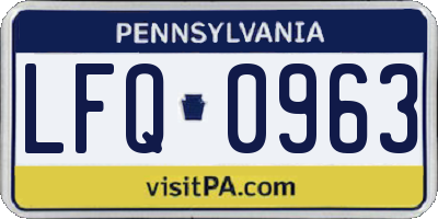 PA license plate LFQ0963