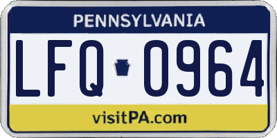 PA license plate LFQ0964