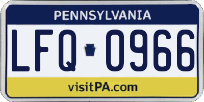 PA license plate LFQ0966