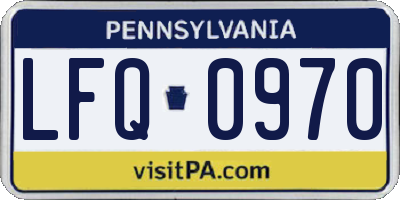 PA license plate LFQ0970