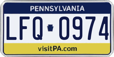 PA license plate LFQ0974