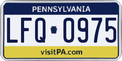 PA license plate LFQ0975