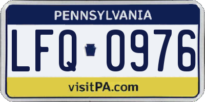 PA license plate LFQ0976
