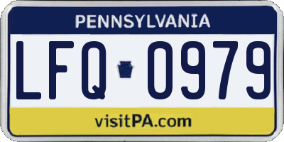 PA license plate LFQ0979