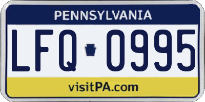 PA license plate LFQ0995