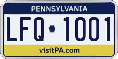 PA license plate LFQ1001