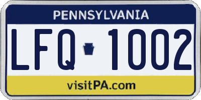 PA license plate LFQ1002