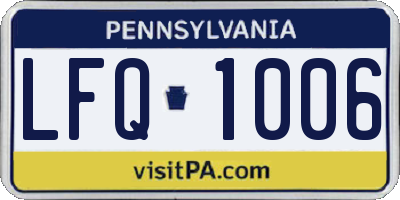 PA license plate LFQ1006