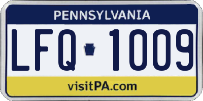 PA license plate LFQ1009