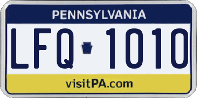 PA license plate LFQ1010