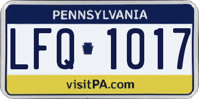 PA license plate LFQ1017