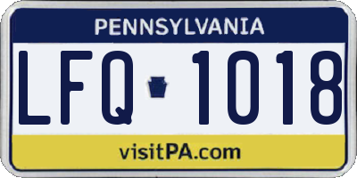 PA license plate LFQ1018