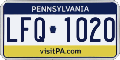 PA license plate LFQ1020