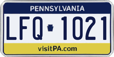 PA license plate LFQ1021
