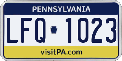 PA license plate LFQ1023
