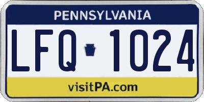 PA license plate LFQ1024