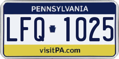 PA license plate LFQ1025